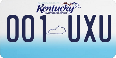 KY license plate 001UXU