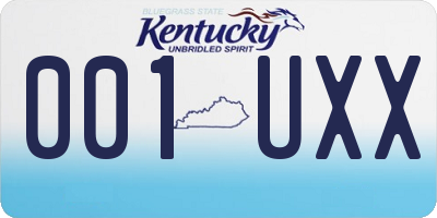 KY license plate 001UXX