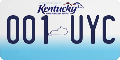 KY license plate 001UYC