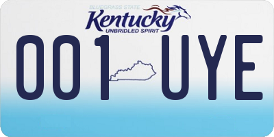 KY license plate 001UYE
