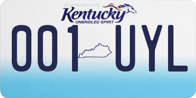 KY license plate 001UYL
