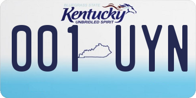 KY license plate 001UYN