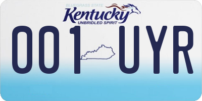 KY license plate 001UYR