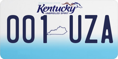 KY license plate 001UZA