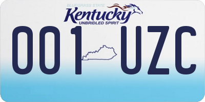 KY license plate 001UZC