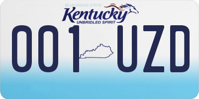 KY license plate 001UZD