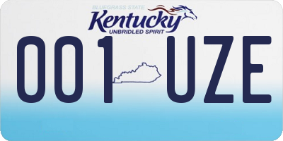 KY license plate 001UZE