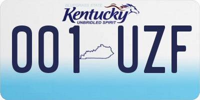KY license plate 001UZF