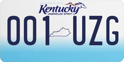 KY license plate 001UZG