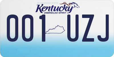 KY license plate 001UZJ
