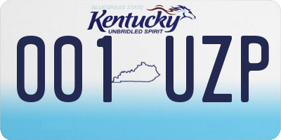 KY license plate 001UZP