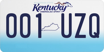 KY license plate 001UZQ