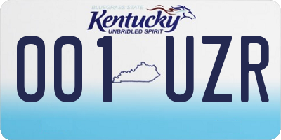 KY license plate 001UZR