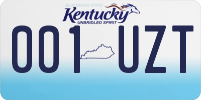 KY license plate 001UZT