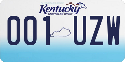KY license plate 001UZW