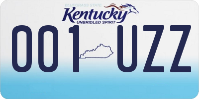 KY license plate 001UZZ