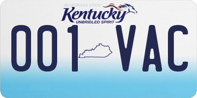 KY license plate 001VAC