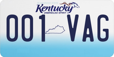 KY license plate 001VAG