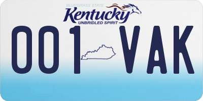 KY license plate 001VAK