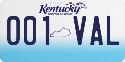 KY license plate 001VAL