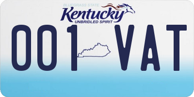 KY license plate 001VAT