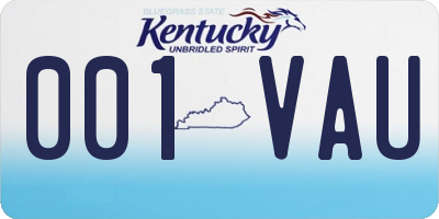 KY license plate 001VAU