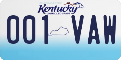 KY license plate 001VAW