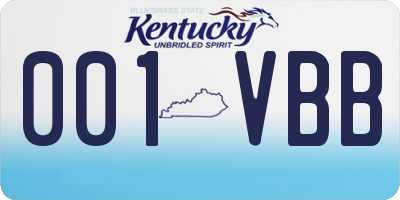 KY license plate 001VBB