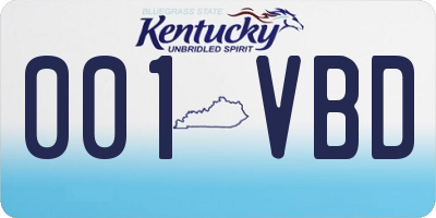 KY license plate 001VBD