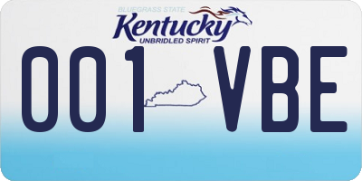 KY license plate 001VBE