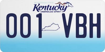 KY license plate 001VBH