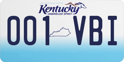 KY license plate 001VBI