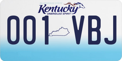 KY license plate 001VBJ