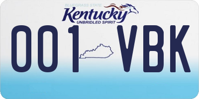 KY license plate 001VBK