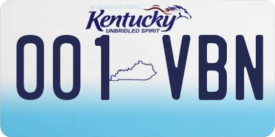 KY license plate 001VBN