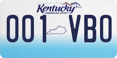 KY license plate 001VBO