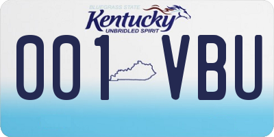 KY license plate 001VBU
