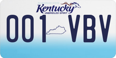KY license plate 001VBV