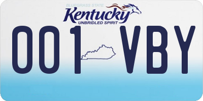 KY license plate 001VBY