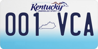 KY license plate 001VCA