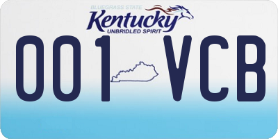 KY license plate 001VCB