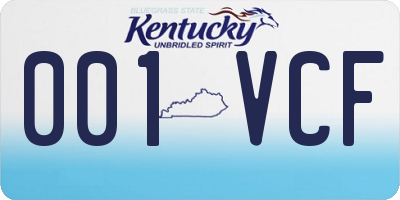 KY license plate 001VCF