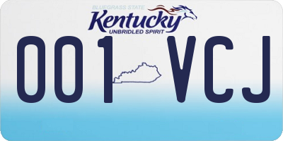 KY license plate 001VCJ
