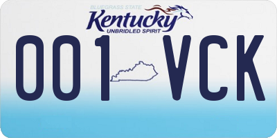 KY license plate 001VCK