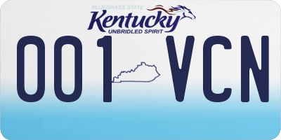 KY license plate 001VCN