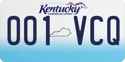 KY license plate 001VCQ