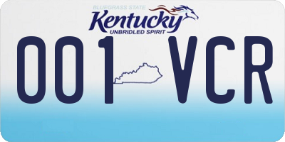 KY license plate 001VCR
