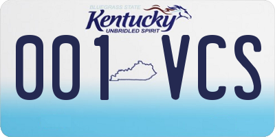 KY license plate 001VCS