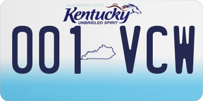 KY license plate 001VCW