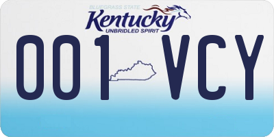 KY license plate 001VCY